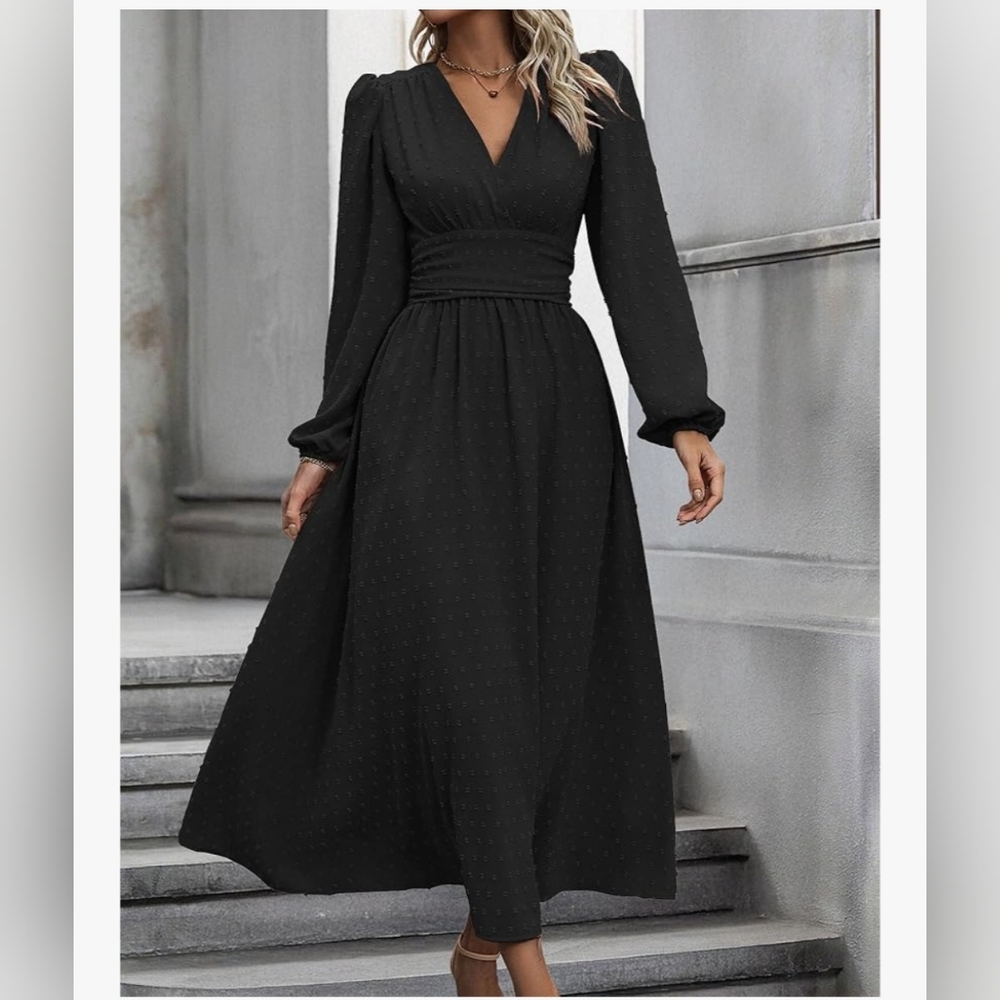 NWT Elegant Black Maxi Dress S Small
